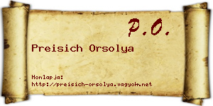 Preisich Orsolya névjegykártya